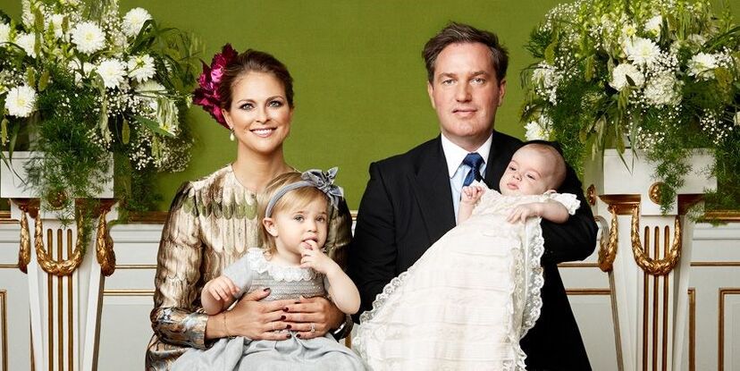 A princesa Madalena e o marido, Chris O'Neill, com os dois filhos: Leonore e Nicolas